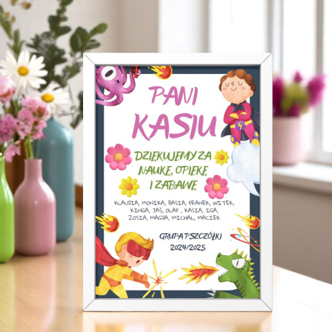 Podziękowanie Ramka Prezent dla Pani Przedszkolanki Nauczycielki Szkoła Podziękowanie Ramka Prezent dla Pani Przedszkolanki Nauczycielki Szkoła