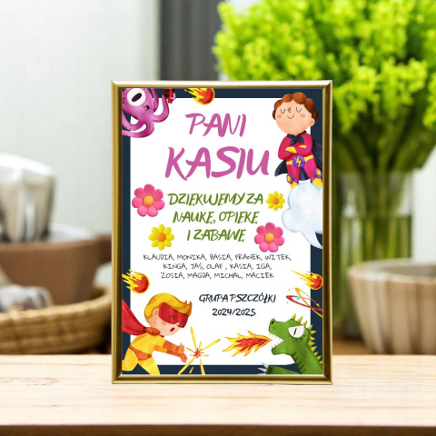 Podziękowanie ramka prezent dla pani przedszkolanki nauczycielki szkoła
