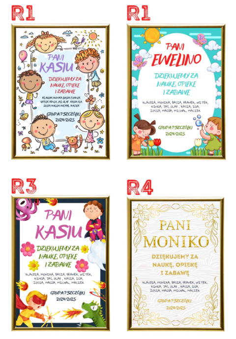 Podziękowanie ramka prezent dla pani przedszkolanki nauczycielki szkoła