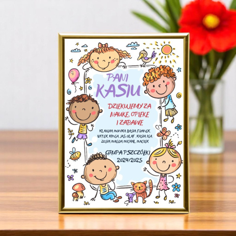 Podziękowanie ramka prezent dla pani przedszkolanki nauczycielki szkoła