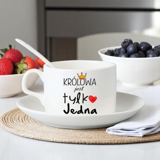 FILIŻANKA SPODEK ŁYŻECZKA PREZENT DZIEŃ KOBIET DLA KOLEŻANKI DZIEWCZYNY