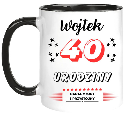 Kubek prezent na 40 urodziny mężczyzny kolegi męża z dowolnym imieniem