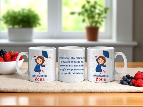 Kubek z nadrukiem prezent zakończenie roku szkolnego z imieniem dziewczynki