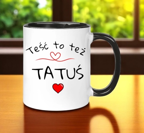 Kubek z nadrukiem śmieszny prezent dla taty teścia Dzień Ojca urodziny