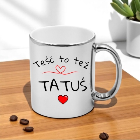 Kubek z nadrukiem śmieszny prezent dla taty teścia Dzień Ojca urodziny