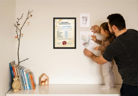 Ramka certyfikat prezent dla taty Dzień Ojca świadectwo w ramce