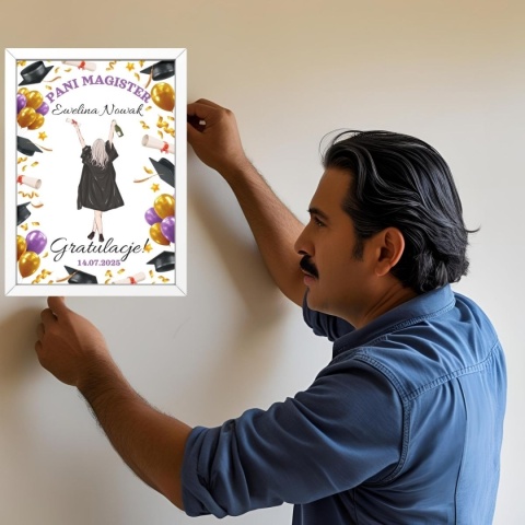 Ramka Gratulacje Dyplom Prezent dla Pani Magister zakończenie studiów