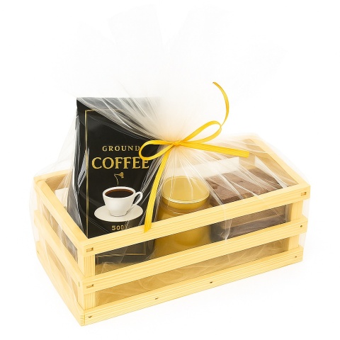 Skrzynka Drewniana Koszyk Pudełko Box na Prezent Urodziny Ślub 26x11x10