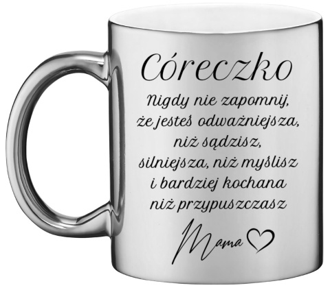 Srebrny kubek z dedykacją dla Córki - wyjątkowy prezent na każdą okazję