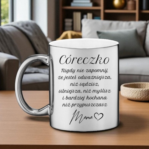 Srebrny kubek z dedykacją dla Córki - wyjątkowy prezent na każdą okazję