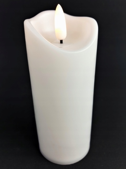 Świeca dekoracyjna znicz wkład LED biały Cortina 12,5 cm