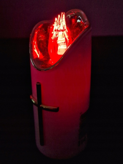 Świeca dekoracyjna znicz wkład LED biały z bateriami Cortina 12,5 cm