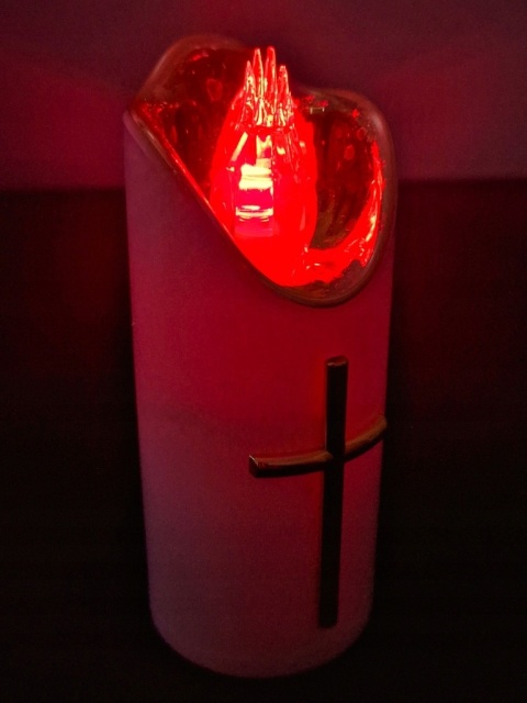 Świeca dekoracyjna znicz wkład LED biały z bateriami Cortina 12,5 cm