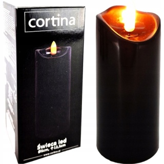 Świeca dekoracyjna znicz wkład LED czarny Cortina 12,5 cm