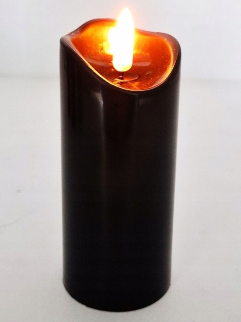 Świeca dekoracyjna znicz wkład LED czarny Cortina 15 cm