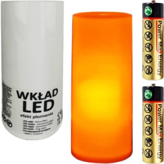 Wkład elektryczny LED efekt żywego płomienia 13,8 cm z bateriami