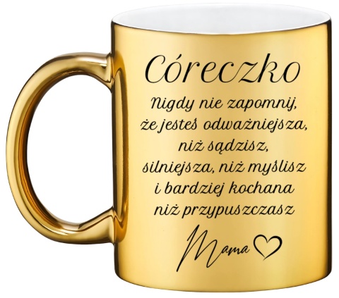 Złoty kubek z dedykacją dla Córki - wyjątkowy prezent na każdą okazję