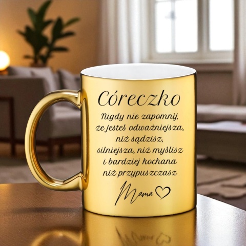 Złoty kubek z dedykacją dla Córki - wyjątkowy prezent na każdą okazję