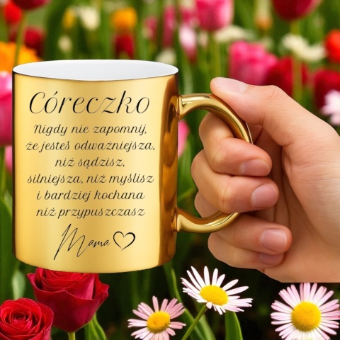 Złoty kubek z dedykacją dla Córki - wyjątkowy prezent na każdą okazję