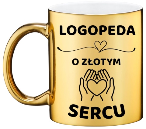 Złoty kubek z dedykacją wyjątkowy prezent LOGOPEDY