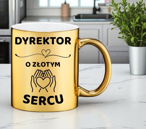 Złoty kubek z dedykacją wyjątkowy prezent dla DYREKTORA