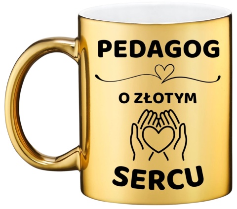 Złoty kubek z dedykacją wyjątkowy prezent dla PEDAGOGA