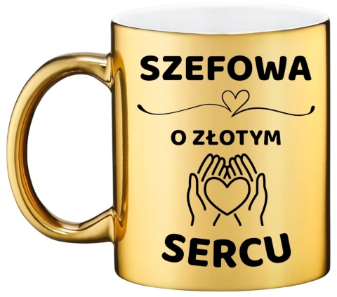 Złoty kubek z dedykacją wyjątkowy prezent dla SZEFOWEJ