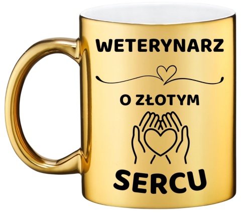 Złoty kubek z dedykacją wyjątkowy prezent dla WETERYNARZA