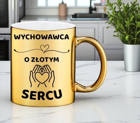Złoty kubek z dedykacją wyjątkowy prezent dla WYCHOWAWCY