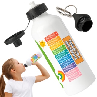 Bidon z nadrukiem Butelka na wodę Trening Szkoła TABLICZKA MNOŻENIA