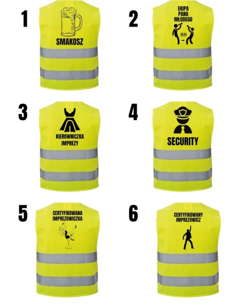 Kamizelka odblaskowa imprezowa premium na imprezę wieczór kawalerski
