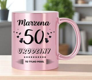 Kubek prezent na 50 urodziny kobiety koleżanki mamy z dowolnym imieniem