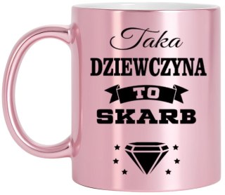 Kubek różowy metalik premium dla dziewczyny urodziny imieniny prezent