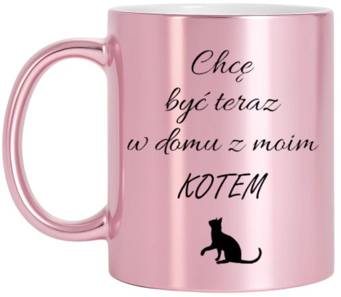 Kubek różowy metalik premium prezent dla koleżanki urodziny imieniny