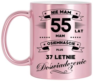Kubek różowy metalik premium prezent na 55 urodziny oryginalny upominek