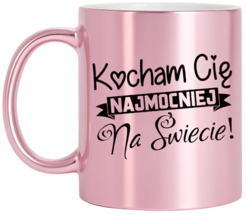 Kubek różowy premium dla żony koleżanki dziewczyny Walentynki urodziny
