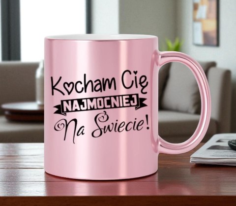 Kubek różowy premium dla żony koleżanki dziewczyny Walentynki urodziny