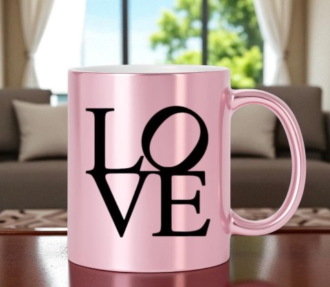 Kubek różowy premium dla żony koleżanki dziewczyny Walentynki urodziny