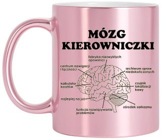 Kubek różowy premium mózg kierowniczki śmieszny prezent dla szefowej
