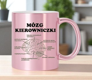 Kubek różowy premium mózg kierowniczki śmieszny prezent dla szefowej