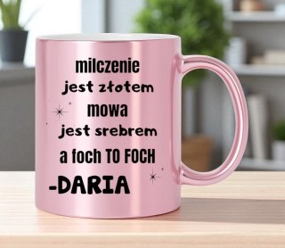 Kubek różowy premium prezent dla żony koleżanki dziewczyny urodziny