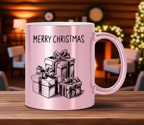 Kubek różowy premium prezent świąteczny Boże Narodzenie mikołajki