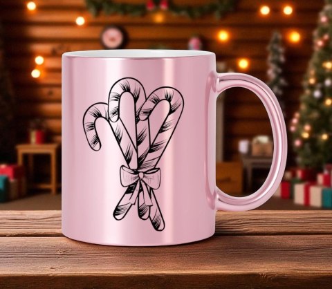 Kubek różowy premium prezent świąteczny Boże Narodzenie mikołajki