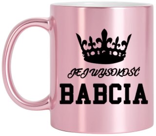 Kubek różowy premium z nadrukiem babcia prezent dla Babci urodziny imieniny