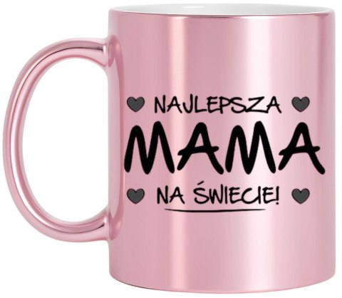 Kubek różowy premium z nadrukiem dla mamy teściowej prezent Dzień Matki