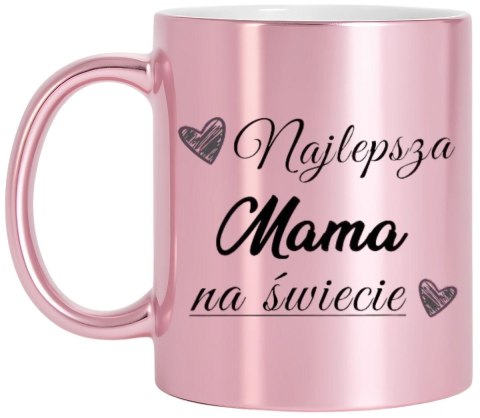 Kubek różowy premium z nadrukiem dla mamy teściowej prezent Dzień Matki