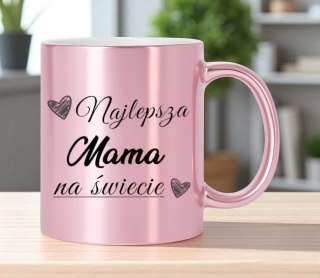 Kubek różowy premium z nadrukiem dla mamy teściowej prezent Dzień Matki