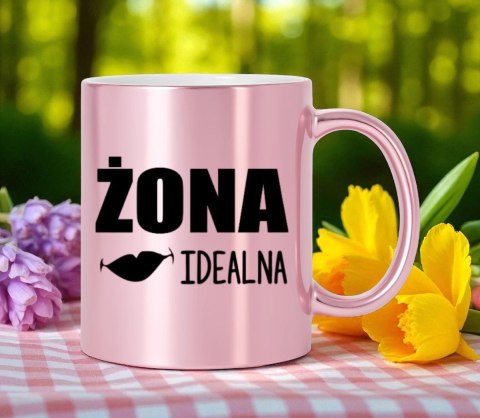 Kubek różowy z twoim nadrukiem tekstem grafiką logo prezent reklama