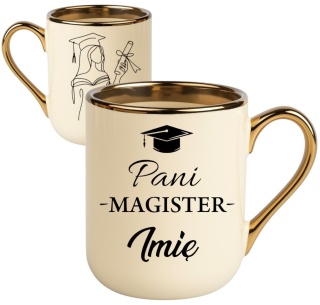 Kubek PREMIUM prezent PANI MAGISTER z imieniem upominek zakończenie studiów