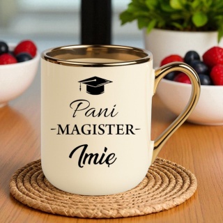 Kubek PREMIUM prezent PANI MAGISTER z imieniem upominek zakończenie studiów